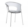 POLTRONCINA MISS B ANTISHOCK 2691 - Gambe in metallo Cromato CR, seduta in policarbonato Trasparente 100.