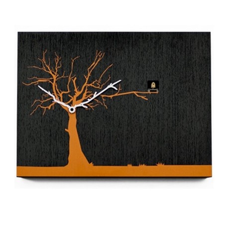 OROLOGIO A PARETE CùCùRùKù 1765 - Colore Nero con albero arancione