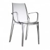 SEDIA CON BRACCIOLI VANITY 2654 - Struttura interamente in policarbonato nella finitura Trasparente 100.