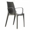 SEDIA CON BRACCIOLI VANITY 2654 - Struttura interamente in policarbonato nel colore Tortora Pieno lucido 315.