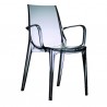 SEDIA CON BRACCIOLI VANITY 2654 - Struttura interamente in policarbonato nella finitura Trasparente Fumè 183.