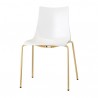 SEDIA ZEBRA ANTISHOCK 2273 - Gambe in metallo finitura Ottone Satinato OS, e seduta in Bianco Pieno 310.