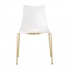 SEDIA ZEBRA ANTISHOCK 2273 - Gambe in metallo finitura Ottone Satinato OS, e seduta in Bianco Pieno 310.