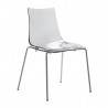 SEDIA ZEBRA ANTISHOCK 2273 - Gambe in metallo Cromato, e seduta in Trasparente 100.