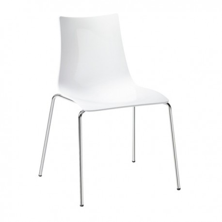 SEDIA ZEBRA ANTISHOCK 2273 - Gambe in metallo Cromato, e seduta in Bianco Pieno 310.