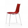 SEDIA ZEBRA ANTISHOCK 2273 - Gambe in metallo Cromato, e seduta in Rosso Pieno 340.