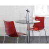 SEDIA ZEBRA ANTISHOCK 2273 - Gambe in metallo finitura Ottone Satinato OS, e seduta in Rosso Trasparente 140.