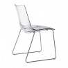 SEDIA ZEBRA ANTISHOCK 2274 - Gambe in metallo Cromato, seduta in policarbonato Trasparente 100.