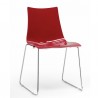 SEDIA ZEBRA ANTISHOCK 2274 - Gambe in metallo Cromato, seduta in policarbonato Rosso Pieno 340.