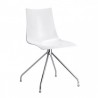 SEDIA ZEBRA ANTISHOCK CON TRESPOLO 2601 - Gambe in metallo Cromato e seduta in policarbonato Bianco Pieno 310.