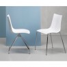 SEDIA ZEBRA ANTISHOCK CON TRESPOLO 2601 - Gambe in metallo Cromato e seduta in policarbonato Bianco Pieno 310.