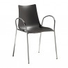 SEDIA ZEBRA TECNOPOLIMERO CON BRACCIOLI 2616 - Gambe, struttura e braccioli in metallo Cromato; seduta in tecnopolimero Antracit