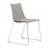 SEDIA ZEBRA TECNOPOLIMERO A SLITTA 2618 - Gambe in metallo Cromato e seduta in tecnopolimero Grigio Tortora 15.