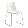 SEDIA ZEBRA TECNOPOLIMERO A SLITTA 2618 - Gambe in metallo Cromato e seduta in tecnopolimero Bianco Lino 11.