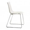 SEDIA ZEBRA TECNOPOLIMERO A SLITTA 2618 - Gambe in metallo Cromato e seduta in tecnopolimero Bianco Lino 11.