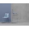 SEDIA ZEBRA TECNOPOLIMERO A SLITTA 2618 - Gambe in metallo Cromato e seduta in tecnopolimero Azzurro 62. Sgabello modello Zebra 