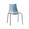 SEDIA ZEBRA TECNOPOLIMERO 2616 -  Gambe in metallo verniciato Antracite VA e seduta in tecnopolimero Azzurro 62.