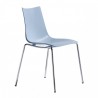 SEDIA ZEBRA TECNOPOLIMERO 2616 -  Gambe in metallo Cromato e seduta in tecnopolimero Azzurro 62.