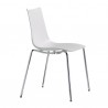 SEDIA ZEBRA TECNOPOLIMERO 2616 -  Gambe in metallo Cromato e seduta in tecnopolimero Bianco Lino 11.
