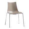 SEDIA ZEBRA TECNOPOLIMERO 2616 -  Gambe in metallo Cromato e seduta in tecnopolimero Tortora 15.