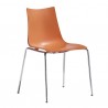 SEDIA ZEBRA TECNOPOLIMERO 2616 -  Gambe in metallo Cromato e seduta in tecnopolimero Arancio 30.