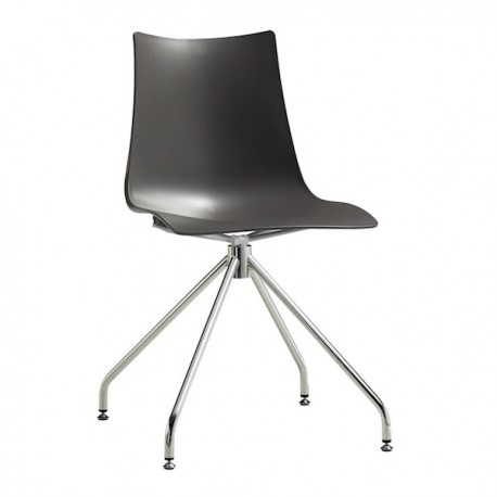 SEDIA ZEBRA TECNOPOLIMERO 2617 - Gambe in metallo Cromato e seduta in tecnopolimero Antracite 81.