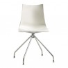 SEDIA ZEBRA TECNOPOLIMERO 2617 - Gambe in metallo Cromato e seduta in tecnopolimero Bianco Lino 11.