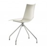 SEDIA ZEBRA TECNOPOLIMERO 2617 - Gambe in metallo Cromato e seduta in tecnopolimero Bianco Lino 11.