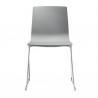 SEDIA ALICE A SLITTA 2677 - Struttura in metallo Cromato, seduta in tecnopoliemero Grigio Chiaro 82.
