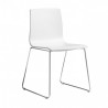 SEDIA ALICE A SLITTA 2677 - Struttura in metallo Cromato, seduta in tecnopoliemero Bianco Lino 11.