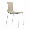 SEDIA ALICE 2675 - Gambe in metallo verniciato in Bianco Lino VL e seduta in tecnopolimnero Tortora 15.