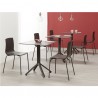 SEDIA ALICE 2675 - Gambe in metallo verniciato in Antracite VA e seduta in tecnopolimnero Tortora 81. Base tavolo Nemo.