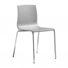 SEDIA ALICE 2675 - Gambe in metallo Cromato CR e seduta in tecnopolimnero Grigio Chiaro 82.
