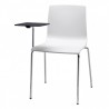 SEDIA ALICE CON TAVOLETTA SCRITTOIO 2678 - Struttura in metallo con seduta in tecnopolimero Bianco Lino 11. Scrittoio nero.