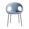 POLTRONCINA DROP 4 GAMBE - Struttura in metallo verniciato Antracite VA e seduta in tecnopolimero Azzurro 62.