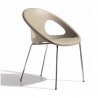 POLTRONCINA DROP 4 GAMBE - Struttura in metallo Cromato e seduta in tecnopolimero Tortora 15.