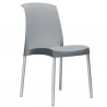 SEDIA JENNY 2080 - Gambe in alluminio anodizzato e seduta in polipropilene Grigio Chiaro.