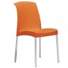 SEDIA JENNY 2076 - Gambe in alluminio anodizzato e seduta in polipropilene Arancio.