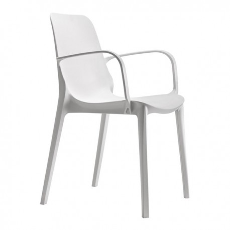 SEDIA CON BRACCIOLI GINEVRA 2333 - Struttura in tecnopolimero plastico nel colore Bianco Lino 11.