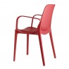 SEDIA CON BRACCIOLI GINEVRA 2333 - Struttura in tecnopolimero plastico nel colore Rosso Geranio 42.