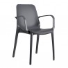 SEDIA CON BRACCIOLI GINEVRA 2333 - Struttura in tecnopolimero plastico nel colore Antracite 81.