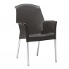 SEDIA CON BRACCIOLI SUPER JENNY 2085 - Gambe in alluminio anodizzato e seduta in tecnopoliemro Antracite.