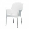 SEDIA CON BRACCIOLI SUPER JENNY 2081 - Gambe in alluminio anodizzato e seduta in tecnopoliemro Bianco Lino.