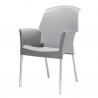 SEDIA CON BRACCIOLI SUPER JENNY 2086 - Gambe in alluminio anodizzato e seduta in tecnopoliemro Grigio Chiaro.