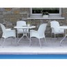SEDIA CON BRACCIOLI SUPER JENNY 2081 - Gambe in alluminio anodizzato e seduta in tecnopoliemro Bianco Lino.