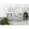 SEDIA CON BRACCIOLI SUPER JENNY 2081 - Gambe in alluminio anodizzato e seduta in tecnopoliemro Bianco Lino.