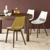 SEDIA JAM W CB/1486 - Gambe in legno di frassino Smoke P12 e scocca bicolore in Bianco e Senape Lucido.