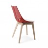 SEDIA JAM W CB/1486 - Gambe in legno finitura Faggio Sbiancato P02 e scocca bicolore in Bianco e Rosso Lucido.