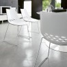SEDIA JAM CB/1030 - Struttura in metallo Cromato P77, Seduta in policarboinato SAN Bianco Lucido P799 e Trasparente P848