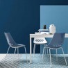 SEDIA JAM CB/1059 - Struttura in metallo Bianco P94, Seduta in policarboinato SAN Bianco Lucido P799 e Sky Blue Lucido P12P